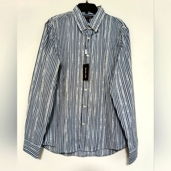 New Michael Kors / Men's Striped Shirt / Size L - Picture 1 of 5